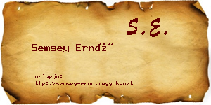 Semsey Ernő névjegykártya